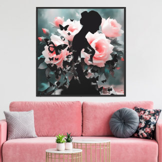 Impressão Em Tela Ballerina Borboletas Emergentes Linda Floral