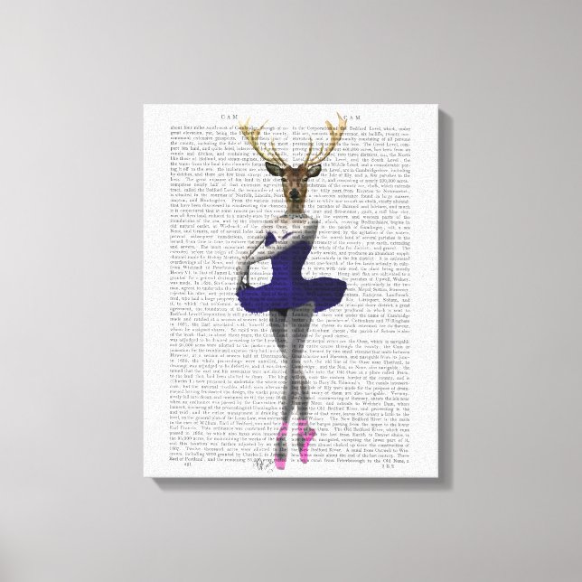 Impressão Em Tela Ballerina Deer em Azul (Frente)