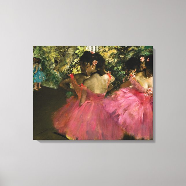 Impressão Em Tela Ballerinas a rosa por Edgar Degas (Frente)
