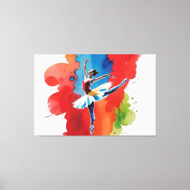 Impressão Em Tela Ballet con la fuerza expresiva del arte abstracto  (Frente)