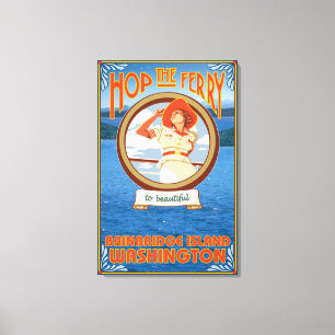 Impressão Em Tela Balsa da equitação da mulher - ilha de Bainbridg