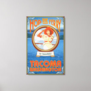 Impressão Em Tela Balsa da equitação da mulher - Tacoma, Washingto