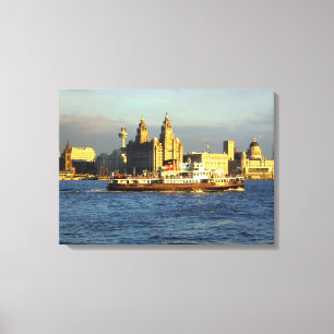 Impressão Em Tela Balsa de Mersey & beira-rio de Liverpool