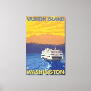 Impressão Em Tela Balsa e montanhas - ilha de Vashon,