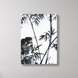 Impressão Em Tela Bambu com pedra