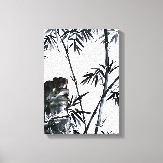Impressão Em Tela Bambu com pedra (Frente)