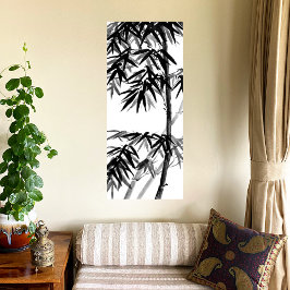 Impressão Em Tela Bambu - verde-oliva - bw