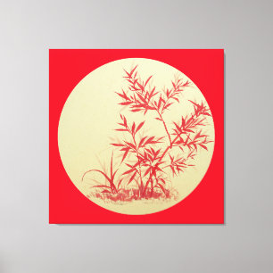 Impressão Em Tela Bambu Vermelho - redondo - sem Cally