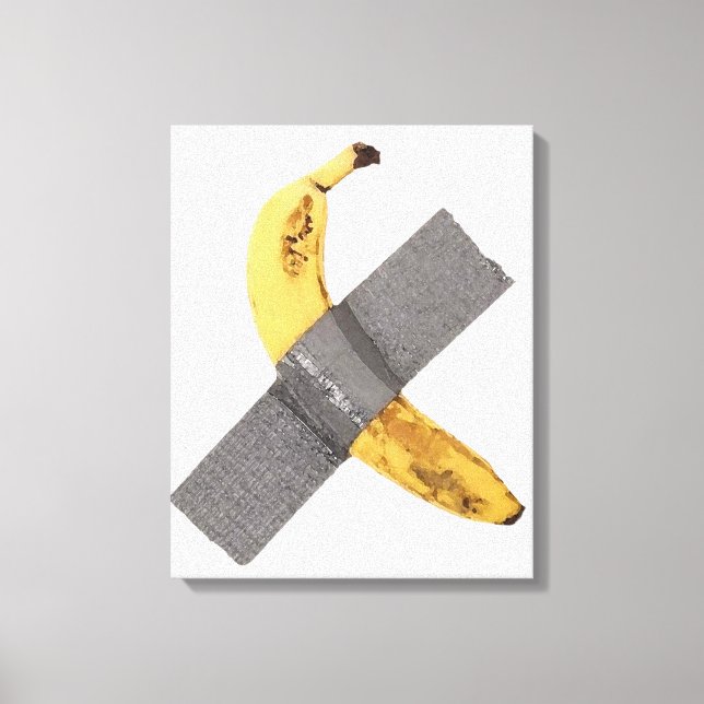 Impressão Em Tela Banana e fita prateada (Frente)