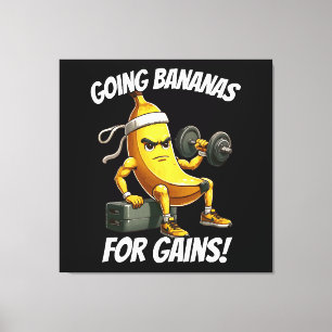 Impressão Em Tela banana se exercitando