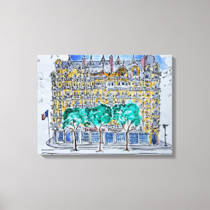 Impressão Em Tela Banco da França do Hotel   Lutecia, França