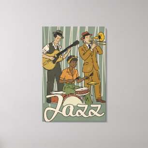 Impressão Em Tela Banda de Jazz