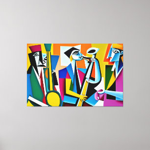 Impressão Em Tela Banda Jazz