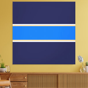 Impressão Em Tela Bandas de Marinho Amarelo-Amarelo-Azul-Brilhante