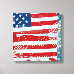 Impressão Em Tela Bandeira Americana