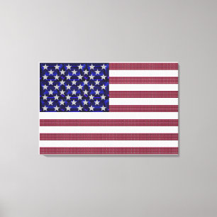 Impressão Em Tela Bandeira Americana