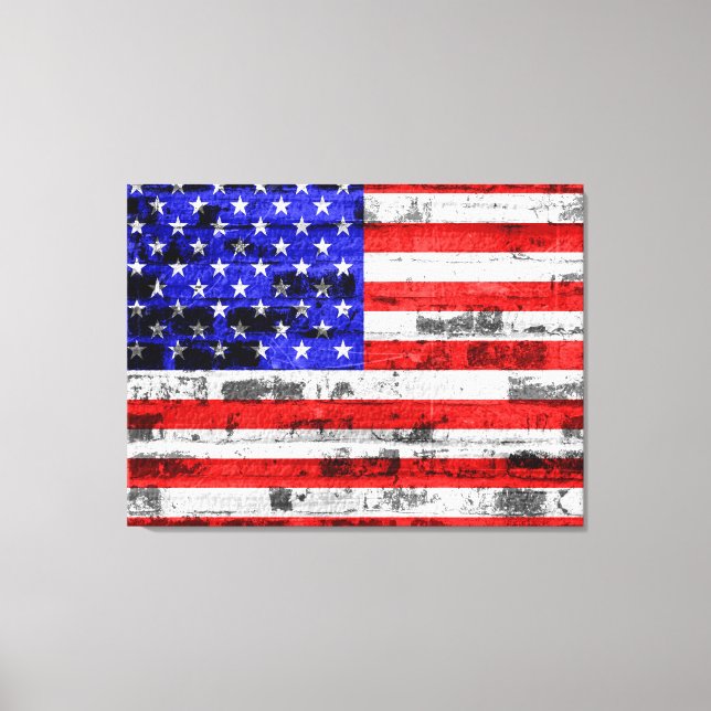 Impressão Em Tela Bandeira Americana (Frente)