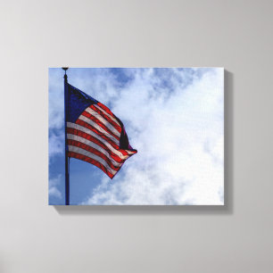Impressão Em Tela Bandeira Americana 9056