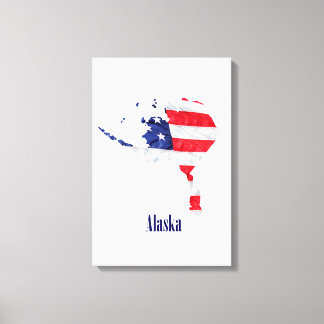 Impressão Em Tela Bandeira Americana Alasca Estados Unidos