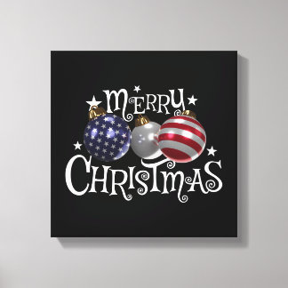 Impressão Em Tela Bandeira Americana Feliz Natal Enfeites de Árvore