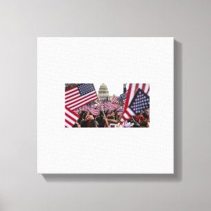 Impressão Em Tela Bandeira Americana Patriótica EUA Capitol Liberdad