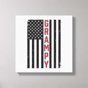 Impressão Em Tela Bandeira Americana Patriótica Vintage Desenho Veto