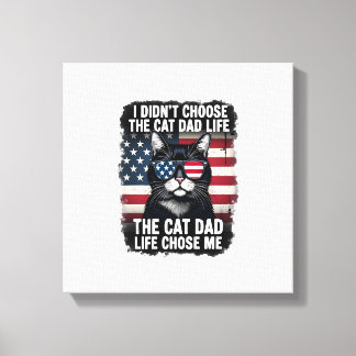 Impressão Em Tela Bandeira Americana Vintage Gato Pai Dia dos Pais G