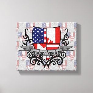 Impressão Em Tela Bandeira Canadense-Americana do protetor