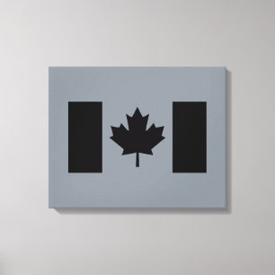 Impressão Em Tela Bandeira canadense na Design negra