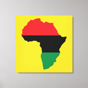 Impressão Em Tela Bandeira da África Vermelha, Negra e Verde