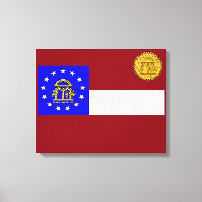 Impressão Em Tela Bandeira da Geórgia (Frente)
