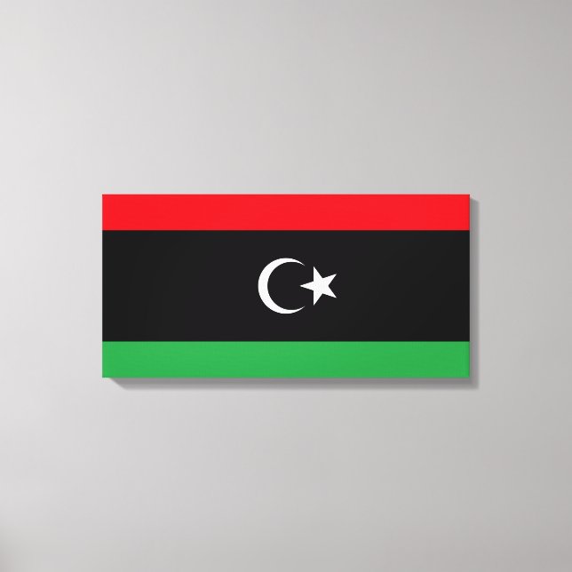Impressão Em Tela Bandeira da Líbia (Frente)
