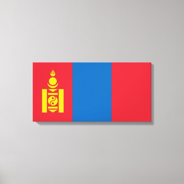 Impressão Em Tela Bandeira da Mongólia (Frente)