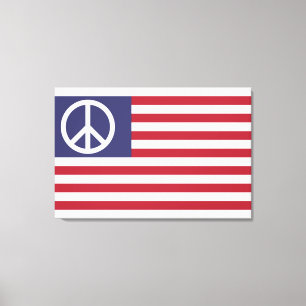 Impressão Em Tela Bandeira da Paz dos Estados Unidos