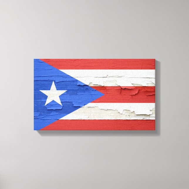 Impressão Em Tela Bandeira da Pintura de Porto Rico Encontrada (Frente)