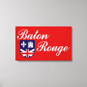 Impressão Em Tela Bandeira de Baton Rouge (Louisiana)