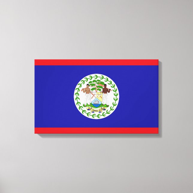 Impressão Em Tela Bandeira de Belize (Frente)