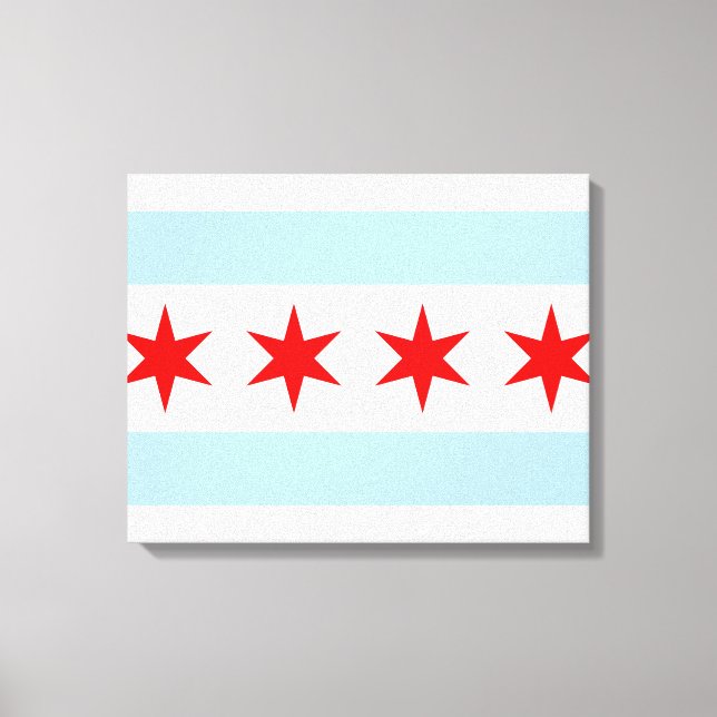 Impressão Em Tela Bandeira de Chicago (Frente)
