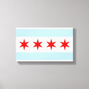Impressão Em Tela Bandeira de Chicago