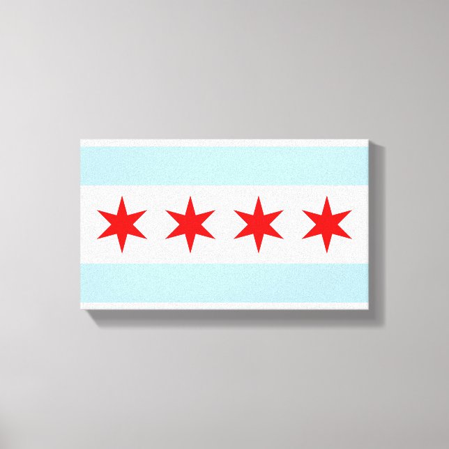 Impressão Em Tela Bandeira de Chicago (Frente)