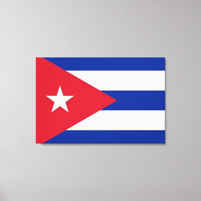 Impressão Em Tela Bandeira de Cuba (Frente)
