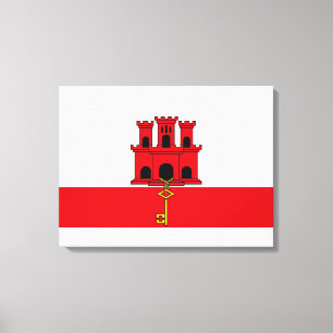 Impressão Em Tela Bandeira de Gibraltar