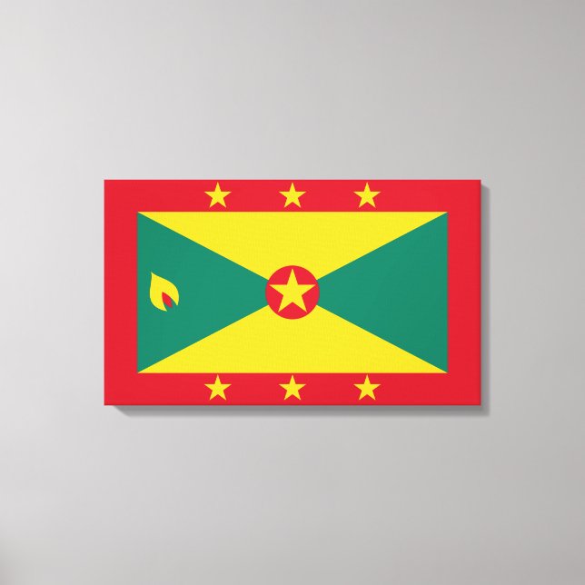 Impressão Em Tela Bandeira de Granada (Frente)