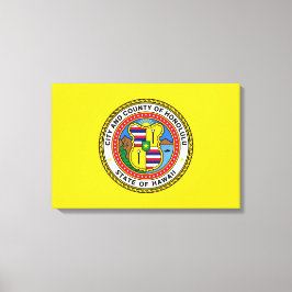 Impressão Em Tela Bandeira de Honolulu (Havaí)