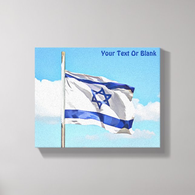 Impressão Em Tela Bandeira De Israel (Frente)