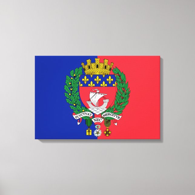 Impressão Em Tela Bandeira de Paris (França) (Frente)