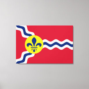 Impressão Em Tela Bandeira de Rua Louis (Missouri)