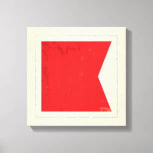 Impressão Em Tela Bandeira de sinal náutica da letra "B"