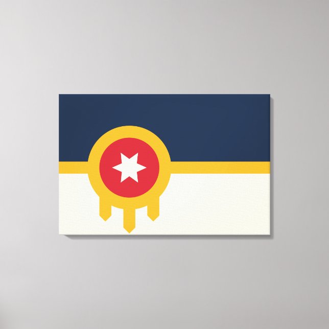 Impressão Em Tela Bandeira de Tulsa (Oklahoma) (Frente)