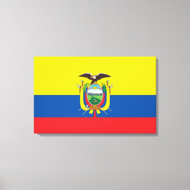 Impressão Em Tela Bandeira do Equador (Frente)